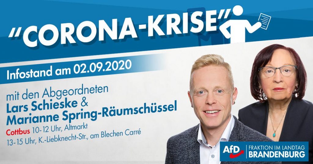 Infostand in Cottbus