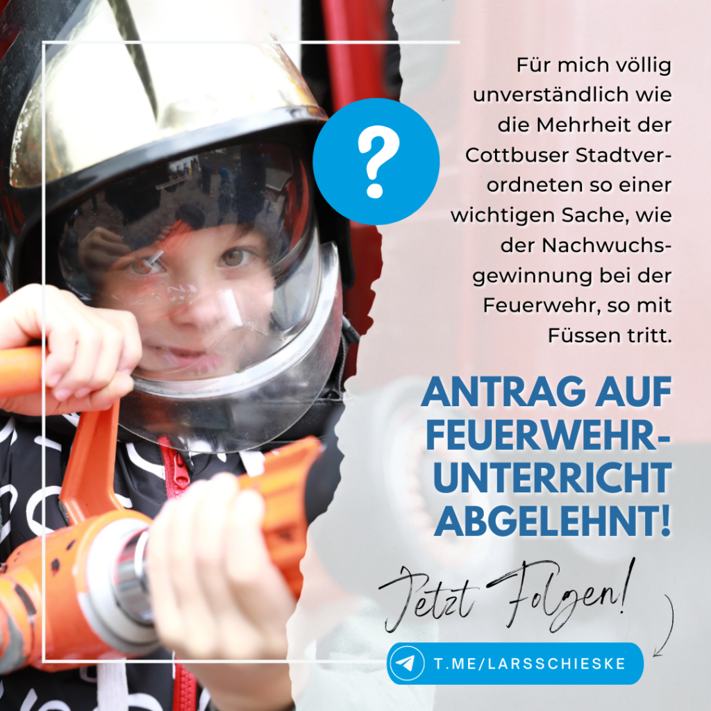 Feuerwehrunterricht mehrheitlich abgelehnt – SPD, CDU, FDP, LINKE und Grüne ist der Brandschutz egal!
