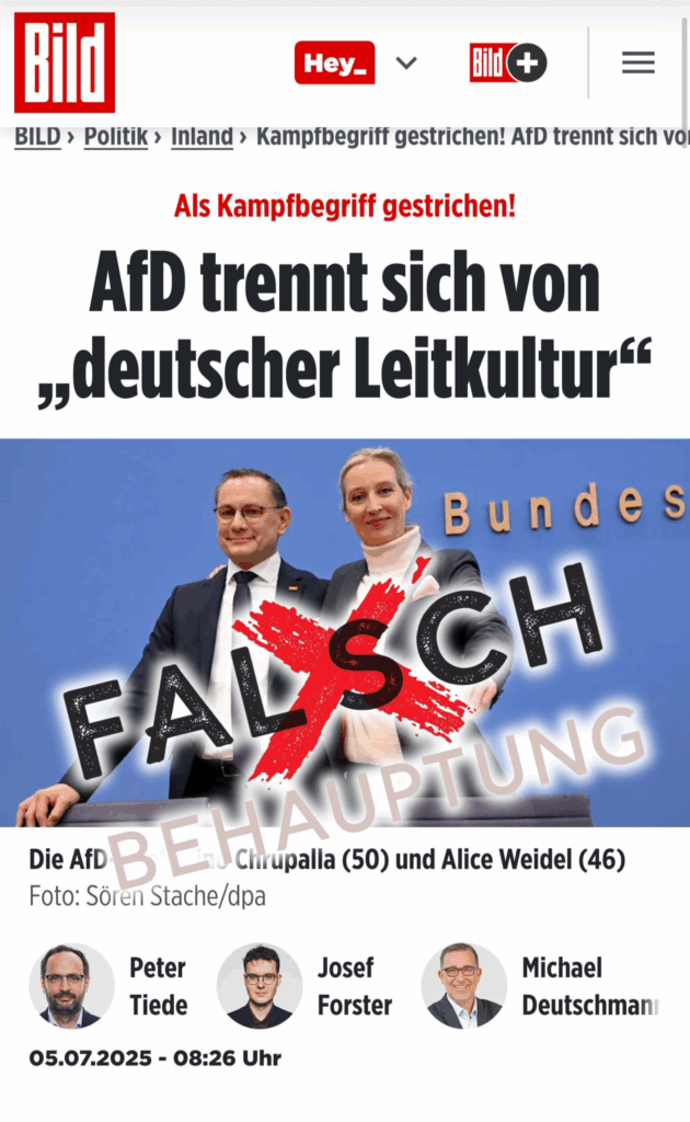 AFD BLEIBT KONSEQUENT: DEUTSCHE LEITKULTUR UND REMIGRATION STEHEN NICHT ZUR DISPOSITION
