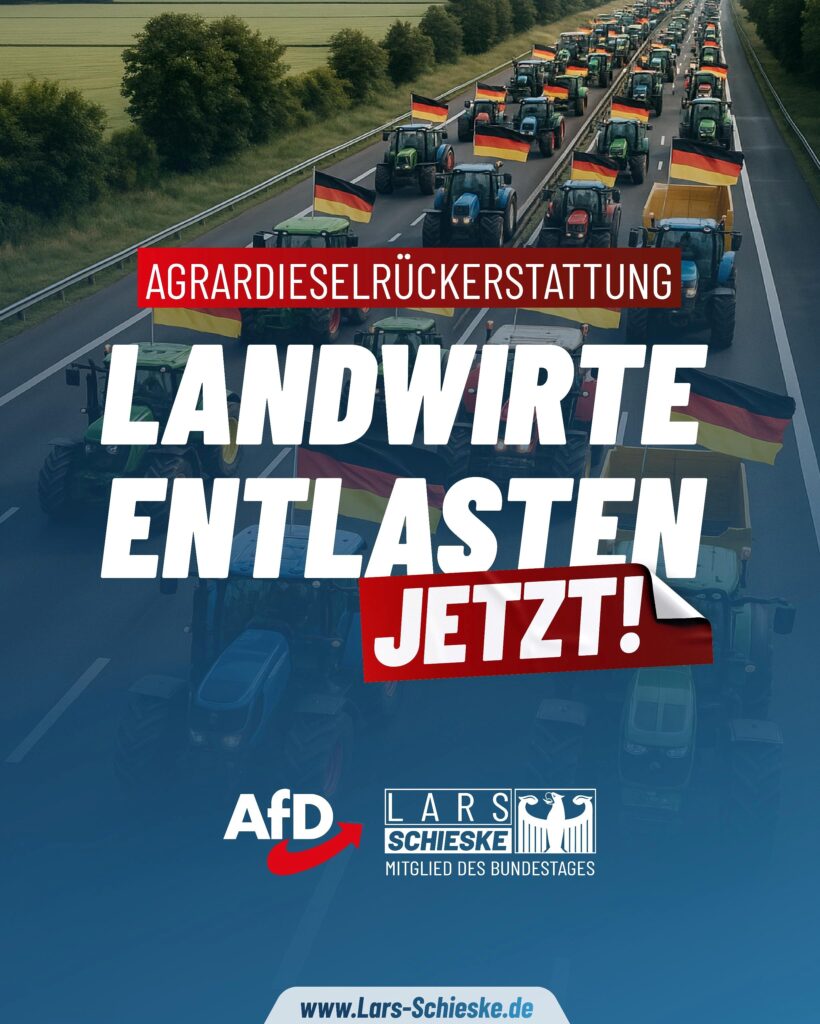 Spürbare Entlastung für unsere Landwirte – Agrardieselrückerstattung rückwirkend einführen