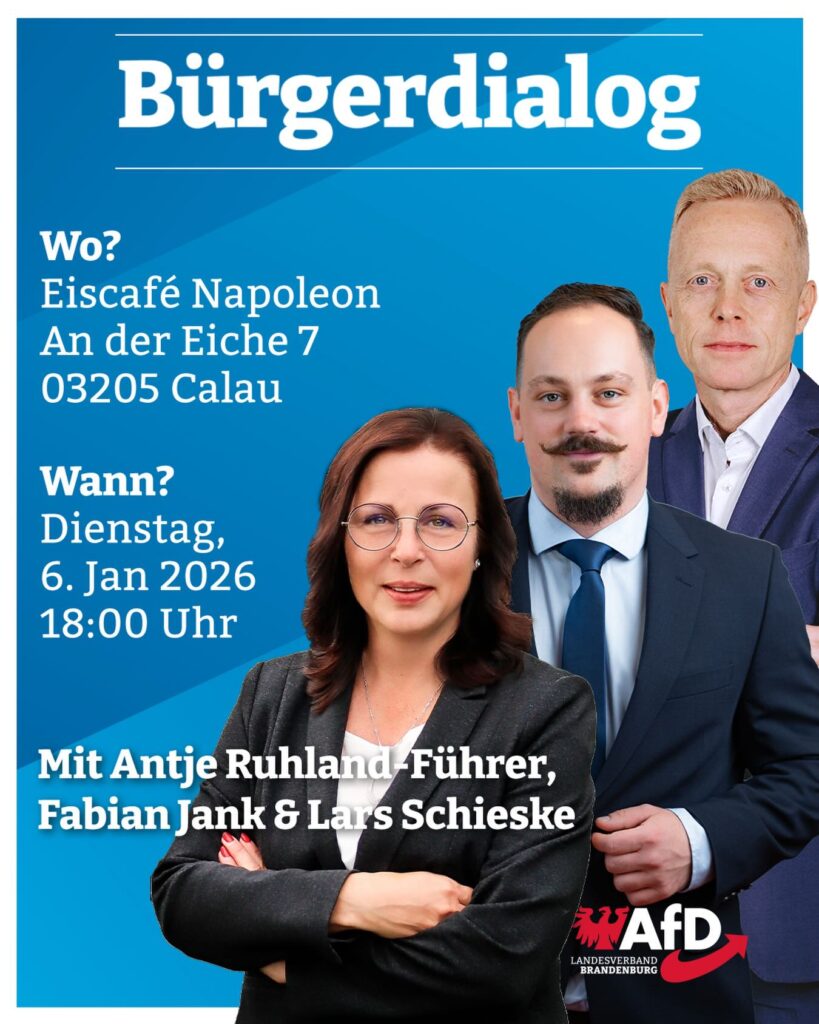 Bürgerdialog in Calau am 06.01.2026 um 18:00