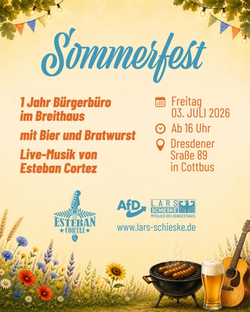 Einladung zum Sommerfest am 03.07.2026 um 16:00